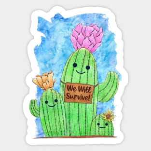 We Will Survive Cactus Sticker